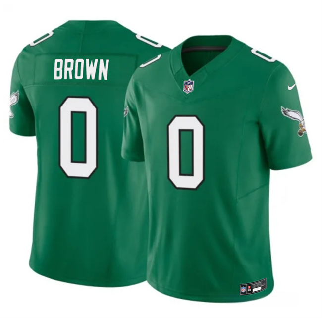 Men's Green Philadelphia Eagles #0 Hollywood Brown Kelly 2026 F.U.S.E. Throwback Vapor Untouchable Limited Stitched Football Jersey